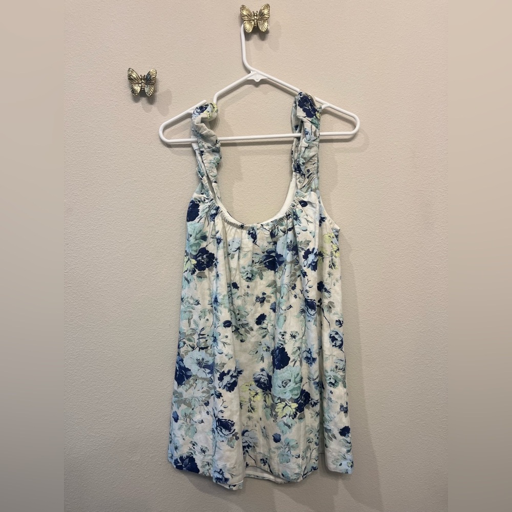 Free People Floral Mini Dress in White and Blue - Picture 4 of 4